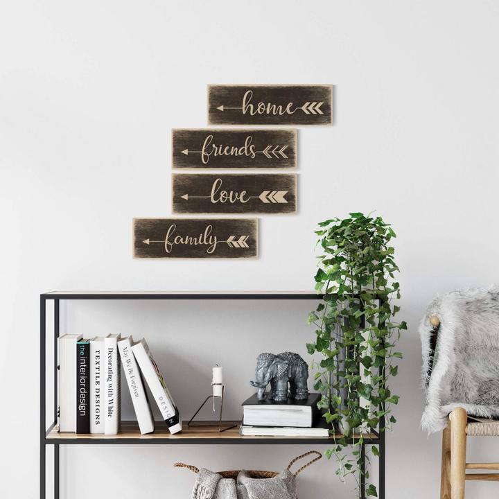 Actual product image Trenddeko Family with arrow (30 x 10 cm)