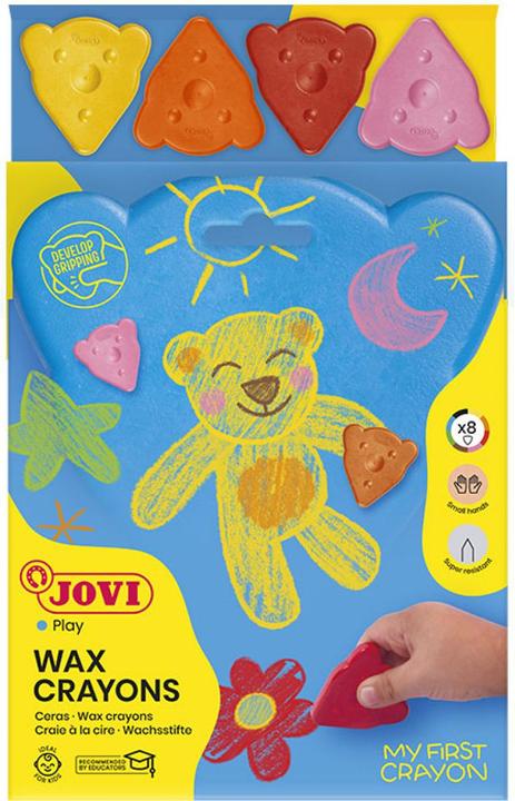 Actual product image Jovi L'OURS MAGIQUE wax crayons 8 bear-shape basic colors (Multicoloured, 8 x)