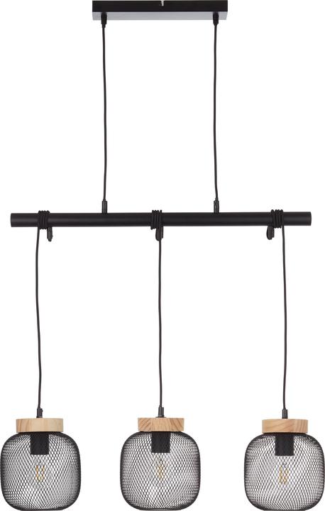 Produktbild Brilliant Balkenpendelleuchte, H 177 cm, B 68 cm, Metall/Holz, schwarz/braun (E27)