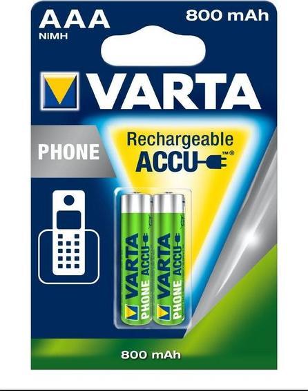 Productafbeelding Varta Accu Telefoon Opladen (2 Pcs., AAA, 800 mAh)