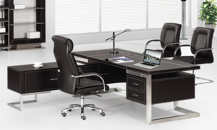Actual product image Jet-Line Chef Desk Venice Left Black Office Furniture Angle Desk Stainless Steel High Quality