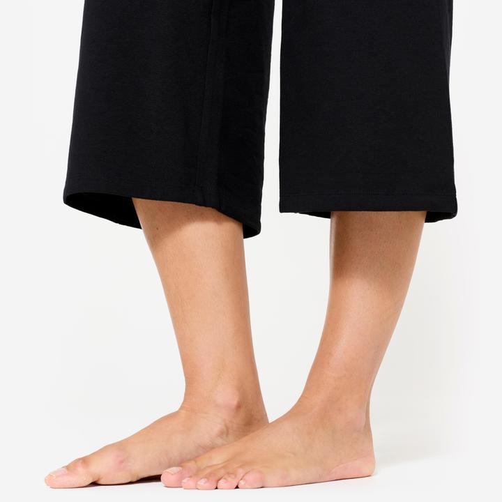 Actual product image Kimjaly Yoga Caprihose Damen hoher Bund - tiefschwarz (XXL)