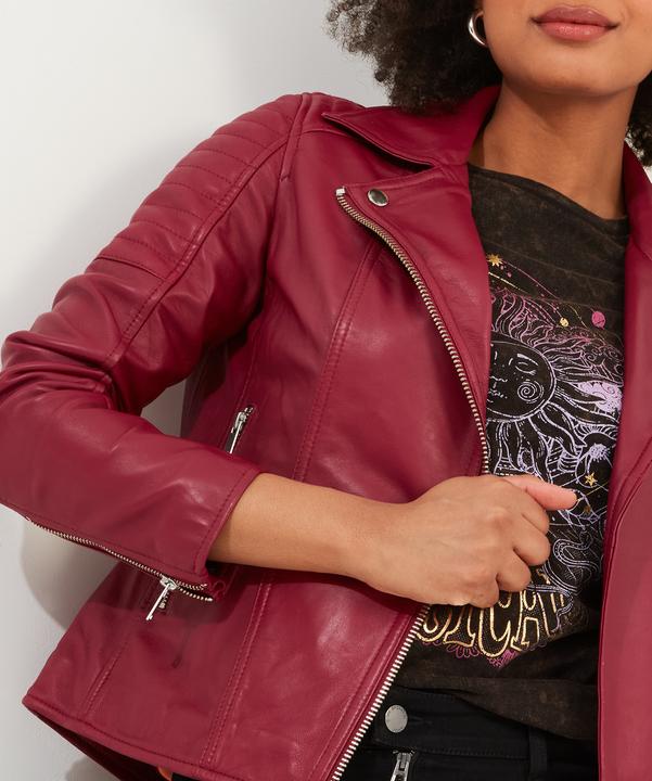Image du produit Joe Browns Veste de motard en cuir Raspberry (44)