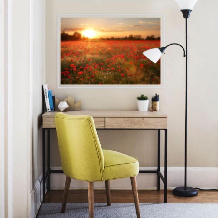 Image du produit Trenddeko Champ de coquelicots au coucher du soleil (120 x 75 cm)