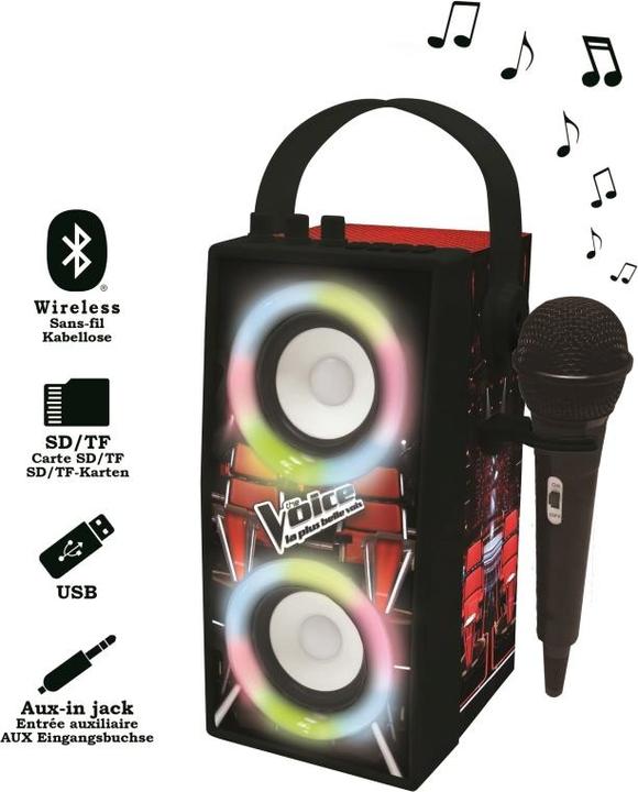 Actual product image Lexibook BTP180TVZ The Voice Portable Bluetooth Light Speaker with Microphone, Stereo, Light
