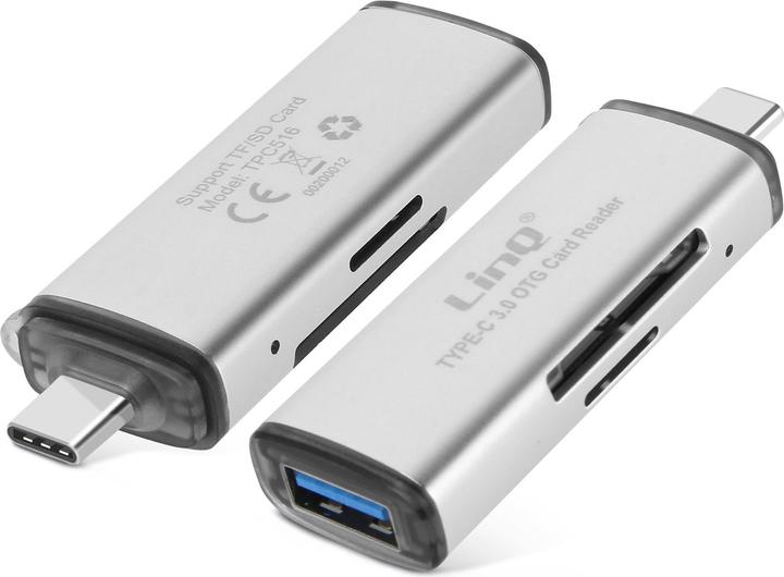 LinQ SD / micro SD card reader USB-C port, OTG function, - grey (USB-C)