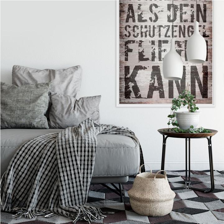 Produktbild Trenddeko Renne niemals schneller als dein Schutzengel fliegen kann (100 x 150 cm)