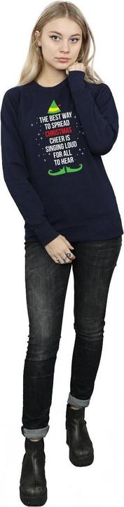 Actual product image Elf Womens/Ladies Christmas Cheer Text Sweatshirt (XL)