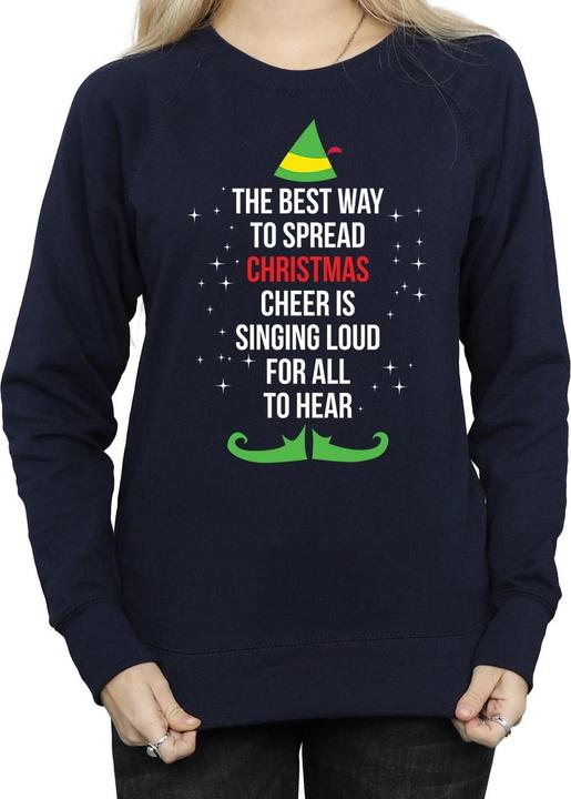 Actual product image Elf Womens/Ladies Christmas Cheer Text Sweatshirt (XL)
