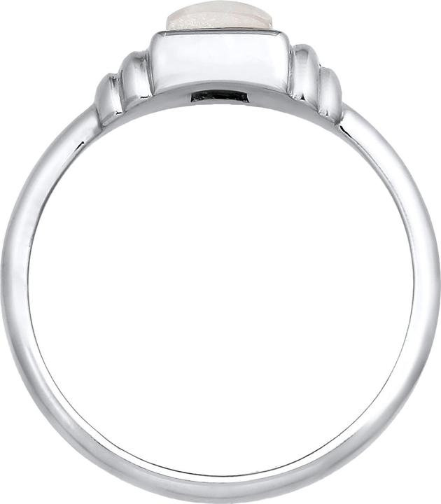 Actual product image Elli PREMIUM Ring Moonstone Square Vintage 925 Silver (54, 925 Silver)