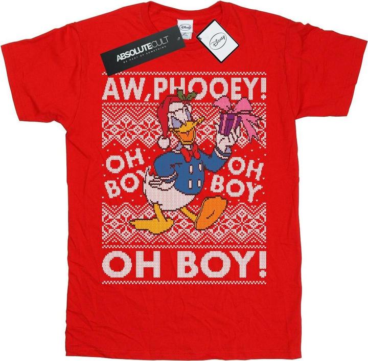 Actual product image Disney Boys Donald Duck Christmas Fair Isle T-Shirt (116)