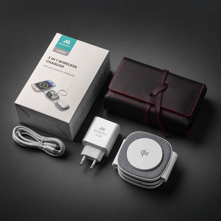 Actual product image Misura MH06 Foldable wireless magnetic charger - GRAY