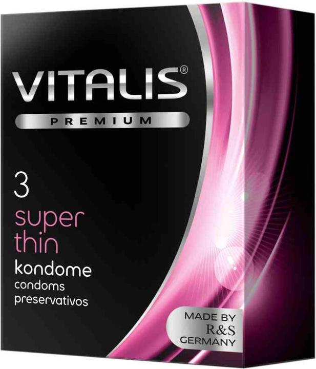 Vitalis PREMIUM «Super Thin» 3 extra dünne Kondome für mehr Gefühlsechtheit (3 Stk.)