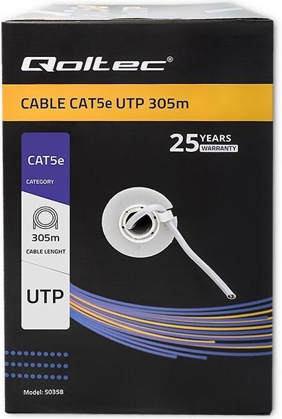 Produktbild Qoltec 50358 UTP Netzwerkkabel CAT5E 305m PVC grau (U/UTP, CAT5e, 305 m)
