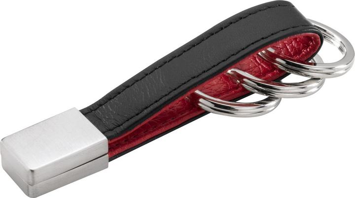 Produktbild Troika TWISTER RED PEPPER Schlüsselhalter Lederschlaufe, schwarz/rot