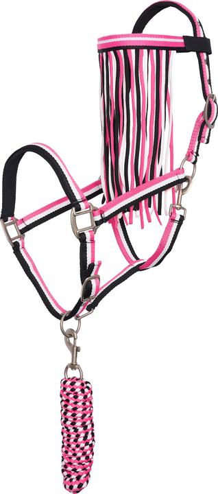 Actual product image Imperial Riding Nylon halter and lead rope set for horse with fly browband