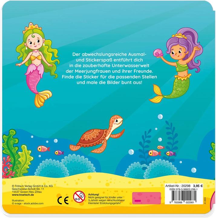 Immagine prodotto Libro di sirene da colorare con gli adesivi