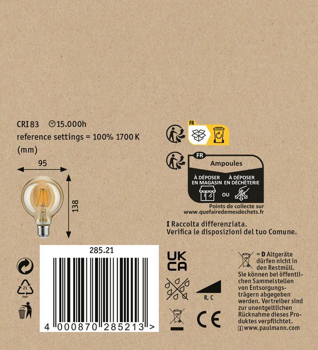 Image du produit Paulmann Globe Vintage (E27, 6 W, 450 lm, 1 x)