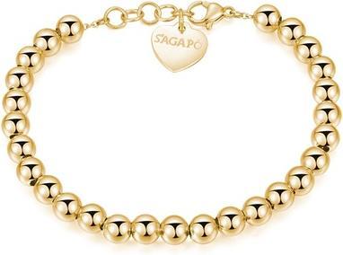 Sagapo S'Agapo Happy Shac31 Gold-Plated Beaded Bracelet