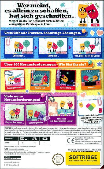 Actual product image Nintendo Snipperclips Plus - Together you cut best! (Switch, DE)