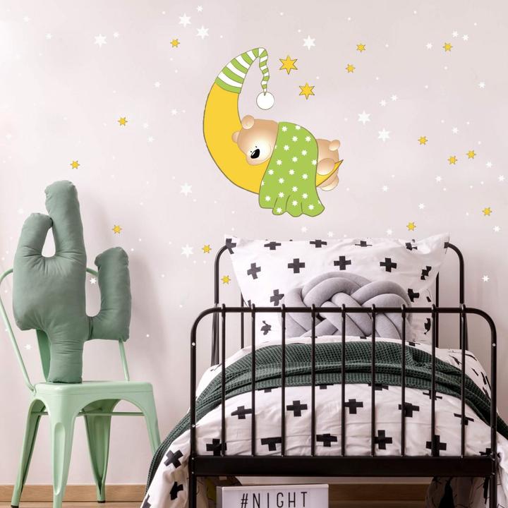 Immagine prodotto Trenddeko Orsi, luna e stelle + stelle luminose (50 x 50 cm)