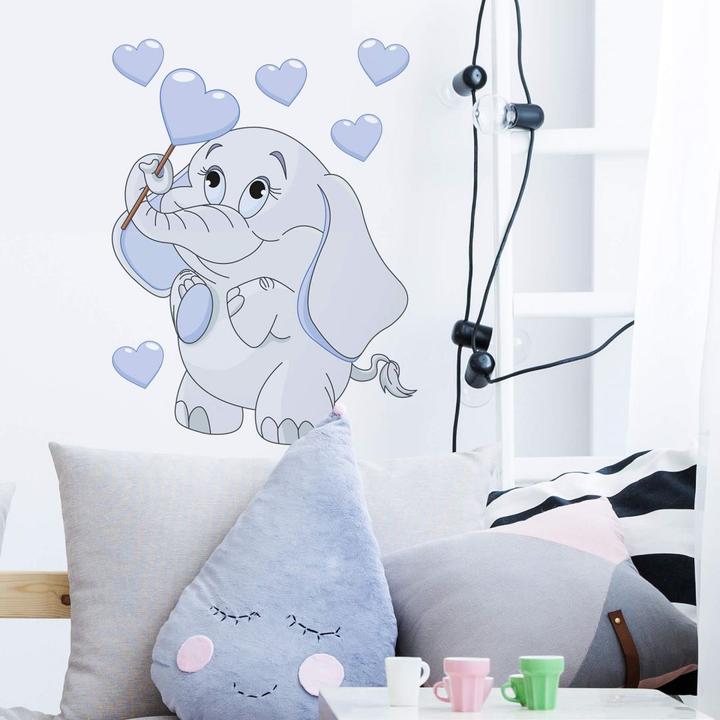 Immagine prodotto Trenddeko Bambino elefante con cuori (60 x 80 cm)