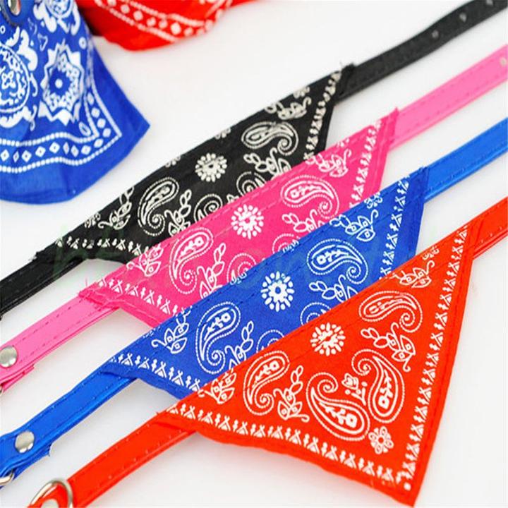 Produktbild Hermex Hundehalsband mit Tuch Bandana Katze Einstellbar Leder Stoff S BLAU (S, Hund, Hundesport)