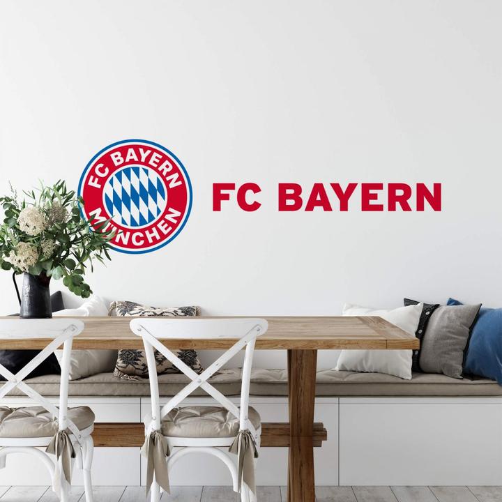 Image du produit FC Bayern München Logo avec inscription (100 x 34 cm)