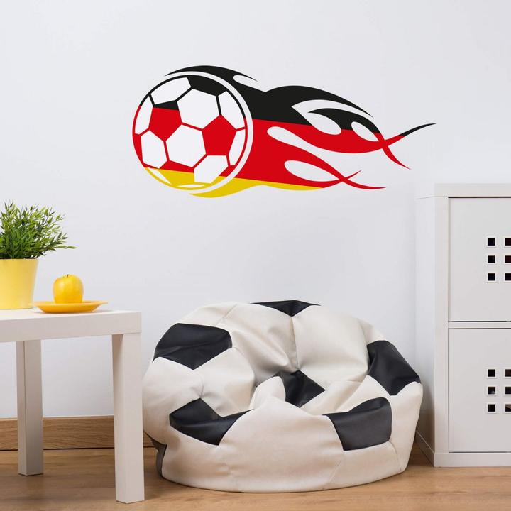 Image du produit Trenddeko Ballon de foot avec queue de flamme or (70 x 34 cm)