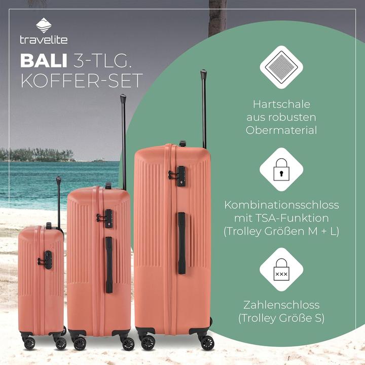 Image du produit Travelite Bali 4 roues ensemble de valises 3 pièces (193 l, XL (à partir de 115l))