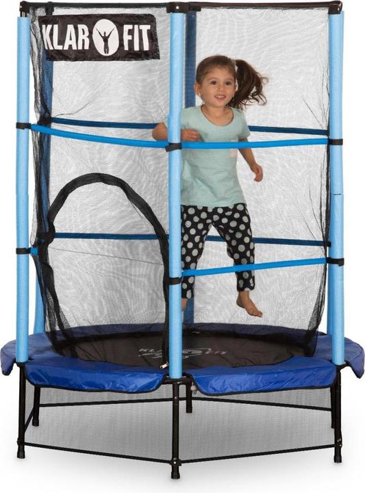 Produktbild Klarfit Rocketkid Blau 140cm Trampolin inkl Sicherheitsnetz (150 cm)