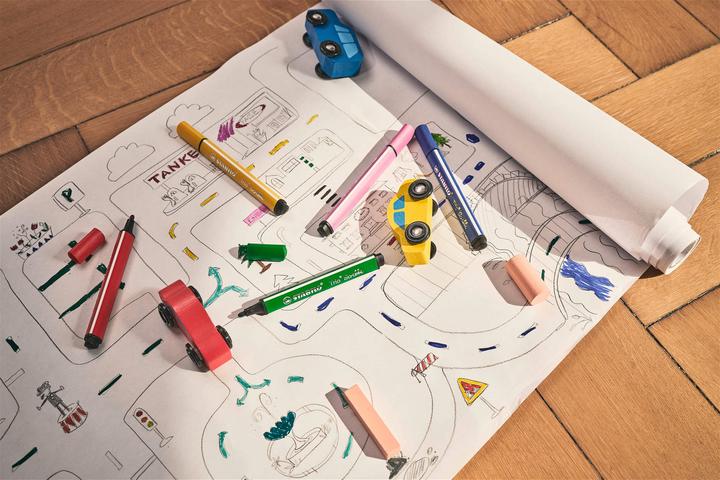 Actual product image STABILO Trio Scribbi Spring-loaded triangular felt-tip pen (Black, 1 x)
