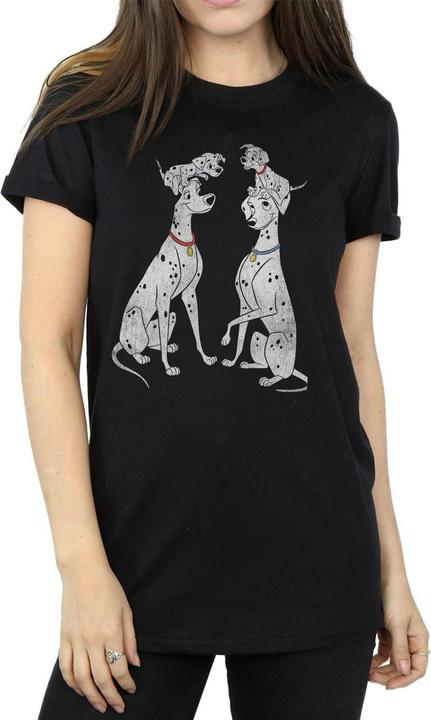 Actual product image 101 Dalmatians Womens/Ladies Pongo And Perdita Cotton Boyfriend T-Shirt (S)