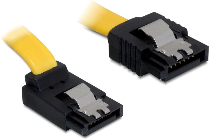 Actual product image Delock SATA-3 cable: 50cm, metal clip,yellow