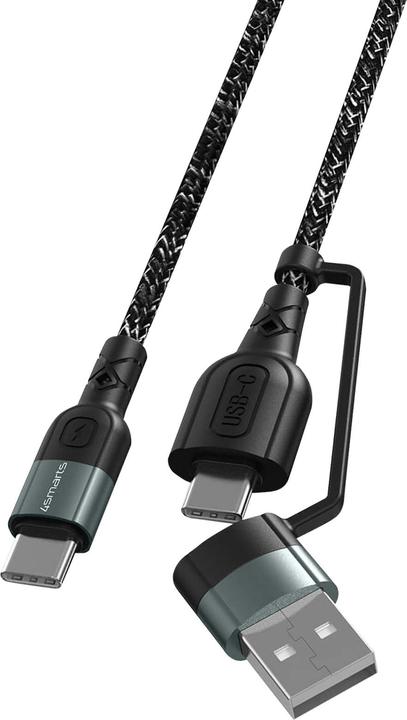 Produktbild 4smarts USB-Ladekabel USB-C -USB-A/C 1.5 m, monochrom, Textil (1.50 m, USB 2.0, 60 W)