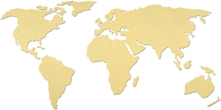 Trenddeko Mappa del mondo 3D con effetto oro