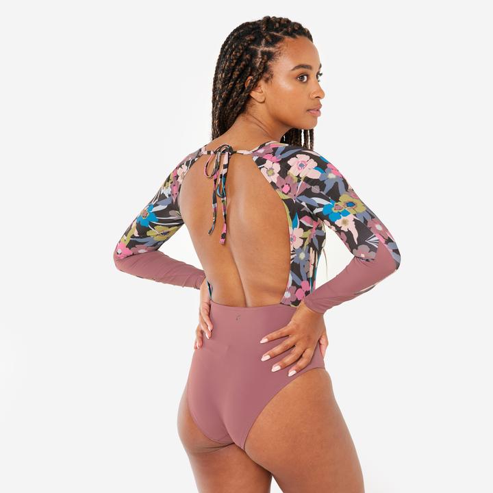 Immagine prodotto Olaian Badeanzug Surfen Damen langarm Mary Azalea violett geblümt (XL)