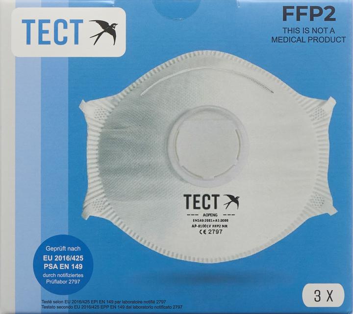Produktbild Tect Atemschutzmaske mit Ventil (FFP2, 3 x)
