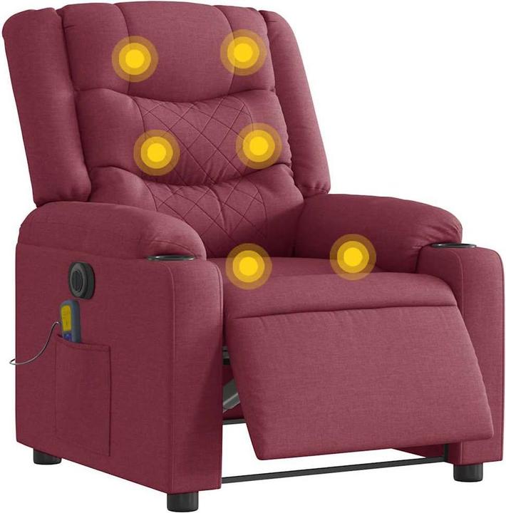 Immagine prodotto VidaXL Sedia da massaggio elettrica in tessuto rosso vino