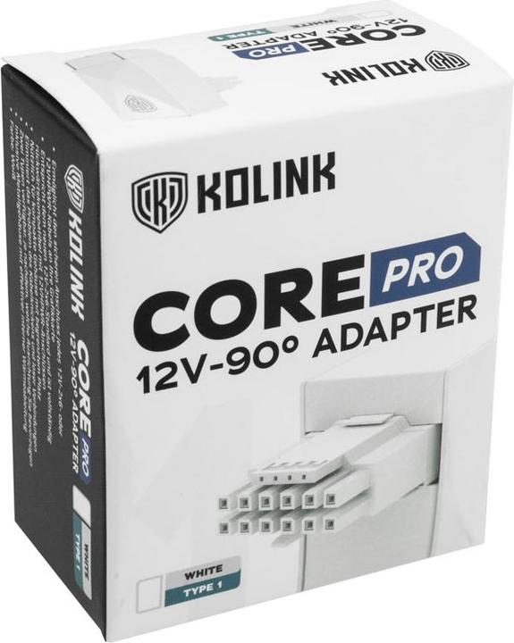 Produktbild Kolink Core Pro 12V-2x6 90 Grad Adapter - Typ 1, weiss (600 W)
