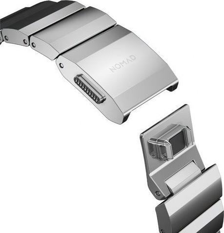 Actual product image Nomad Stainless steel band -terÃƒÂ¤sranneke, Apple Watch 41 / 40 /, hopea (Stainless steel, Apple Watch Series 9)