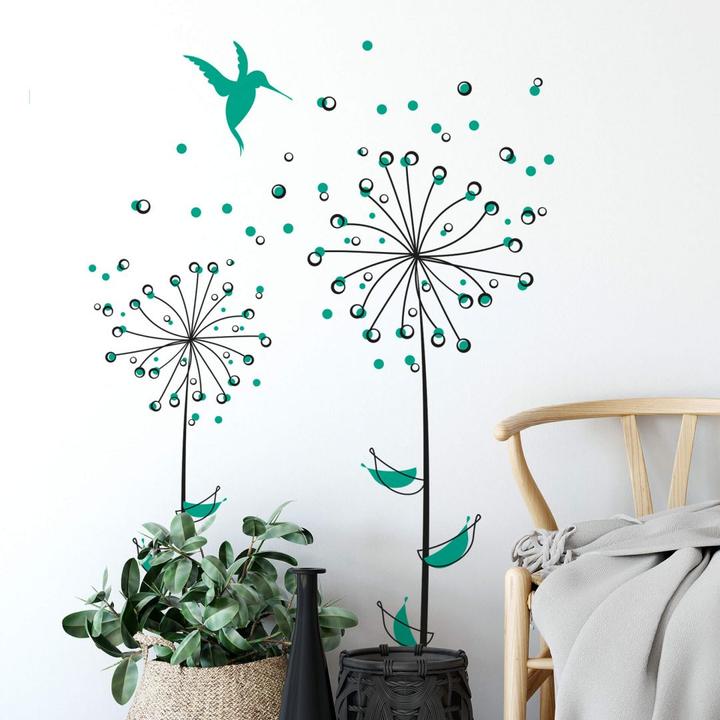 Produktbild Trenddeko Pusteblume mintgrün (110 x 160 cm)