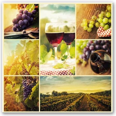 Image du produit Trenddeko Collage de vin - carré (30 x 30 cm)