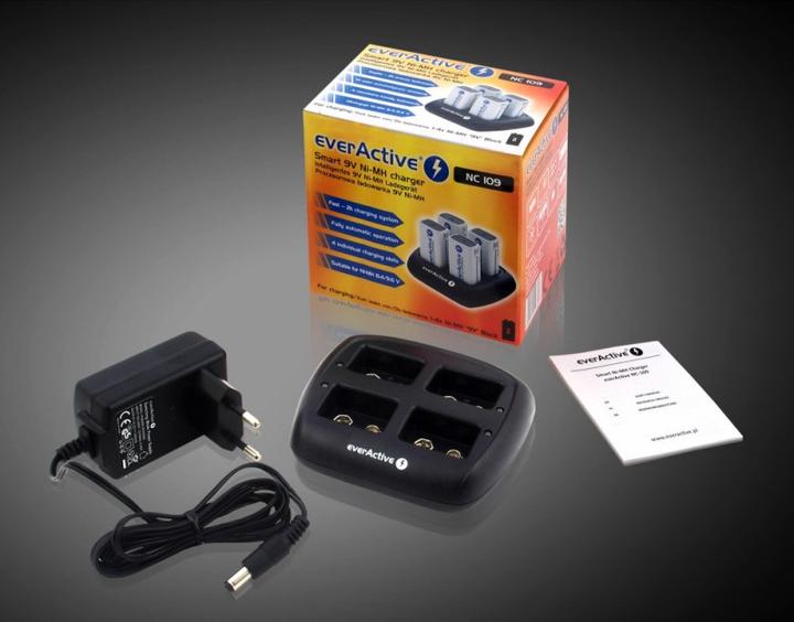 Actual product image Everactive NC109 battery charger AC (1 pcs., 9V Block, Battery + charger)