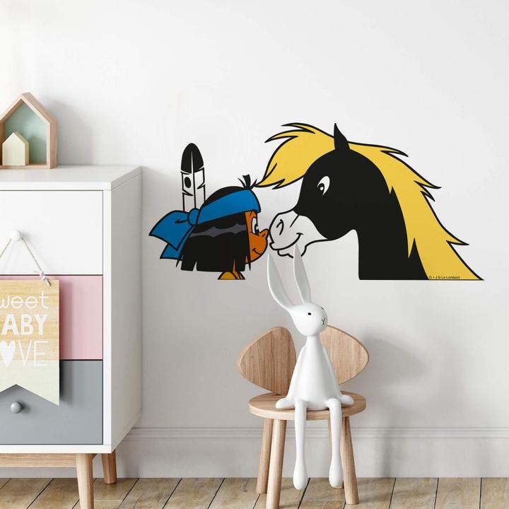 Actual product image Yakari and Little Thunder in profile (110 x 52 cm)