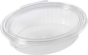 Produktbild Clearshow Salatbakke 370 ml 167x131x45 mm oval haengslet låg RPET Klar,12 pk x 50 stk/krt