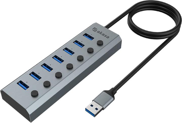 Actual product image Akasa Connect 7 IPS - USB Hub (USB-C, 7 Ports)