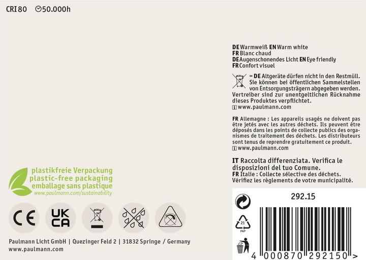 Actual product image Paulmann Tropfen Eco-Line (E27, 2.50 W, 525 lm, 3 x, A)