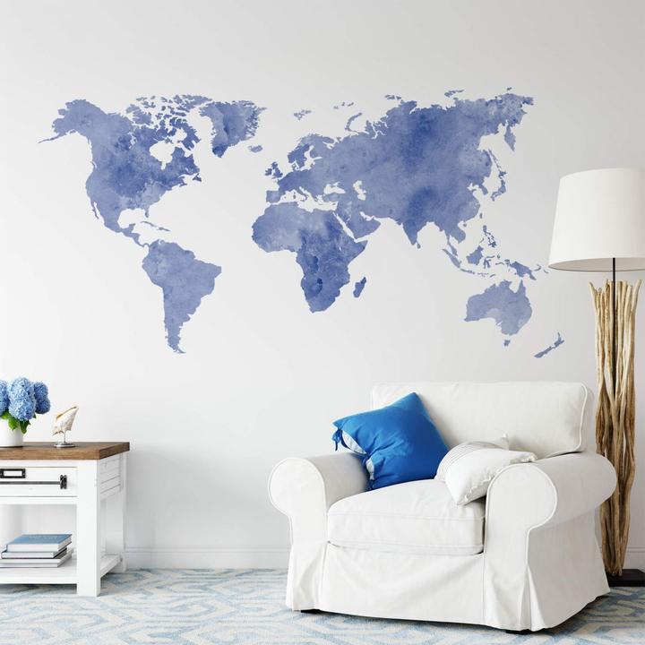 Actual product image Trenddeko Watercolor world map (160 x 82 cm)