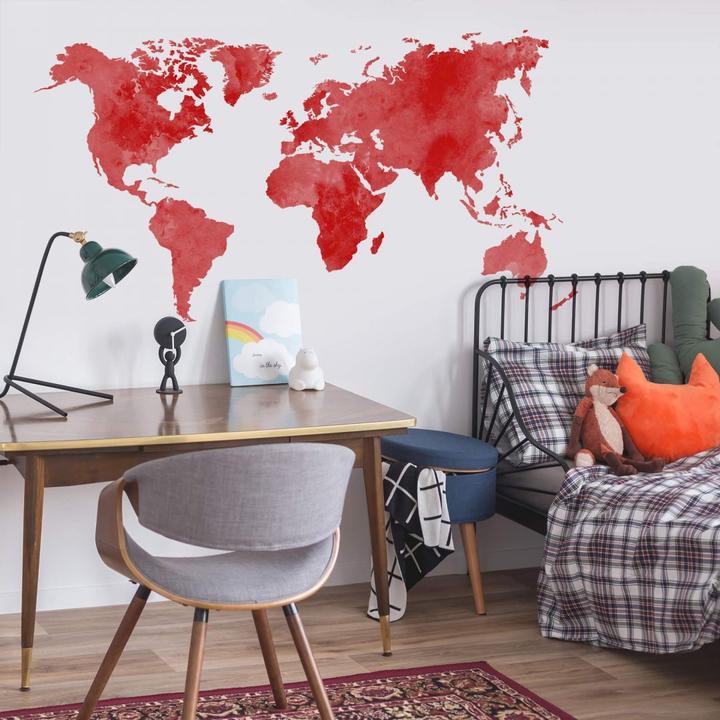 Image du produit Trenddeko Aquarelle Carte du monde (180 x 92 cm)